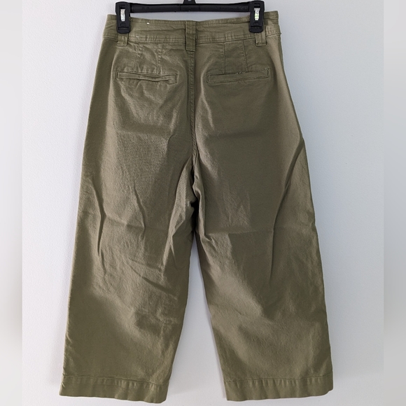 Olive green wide leg ankle pants - Picture 2 of 4